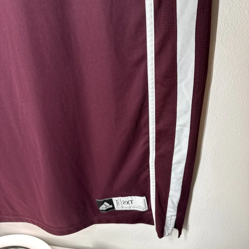 Adidas 2XT Practice Basketball Jersey Men Maroon White Mesh Performance Big Tall